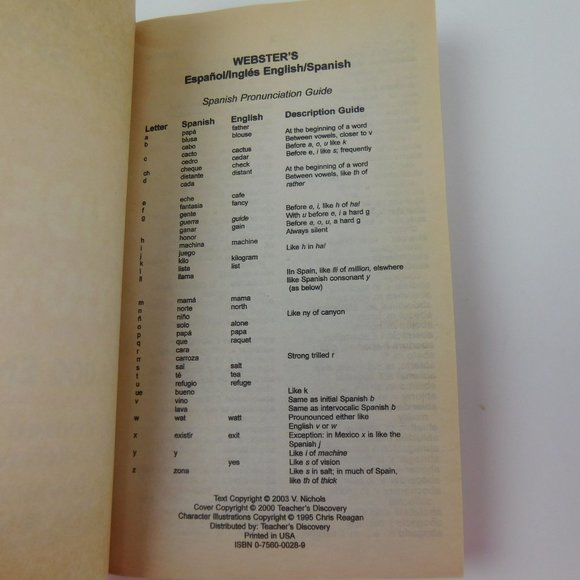 Websters Spanish English DICT Teacher's Discovery Staff - Picture 6 of 7